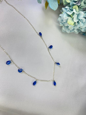 Chocker com 7 zircônia azul